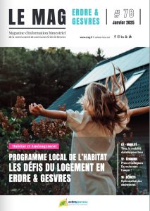 Première de couverture du magazine Erdre & Gesvres le mag de jznvier 2025. Une femme s'épanouit dans son jardin