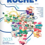 Magazine de la Roche-sur-Yon, roche + avec un puzzle sur la page de couverture pour le moi de janvier 2025