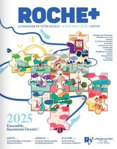 Magazine de la Roche-sur-Yon, roche + avec un puzzle sur la page de couverture pour le moi de janvier 2025