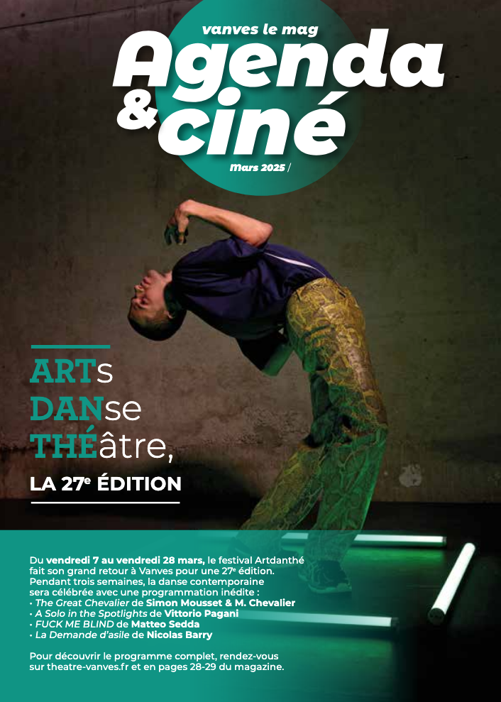 Première page de couverture de la brochure vanves le mag agenda & ciné de mars 2025